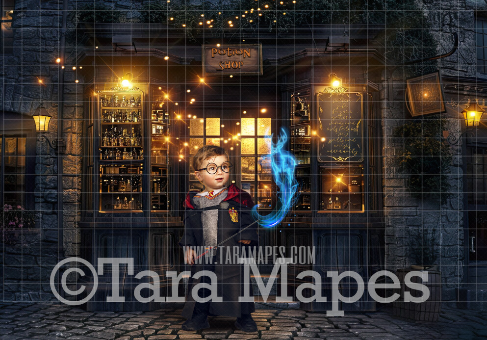 Wizard Potion Shop Digital Backdrop - Wizard Shop - Magic Shop - Magical Scene - Wizard Digital Background