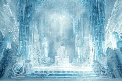 Ice Castle Digital Backdrop - Frozen Castle Entrance - Ice House - Frozen House - Frozen Castle Digital Background