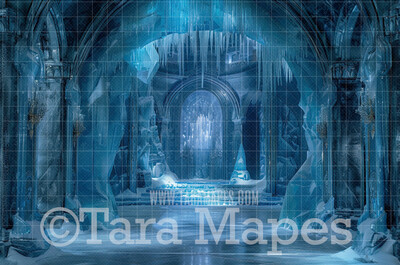 Ice Castle Digital Backdrop - Frozen Castle Entrance - Ice House - Frozen House - Frozen Castle Digital Background