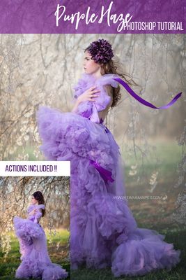 Purple Haze Painterly Photoshop Tutorial - Photoshop Action Workflow Set Included -- Fine Art Painterly Tutorial by Tara Mapes