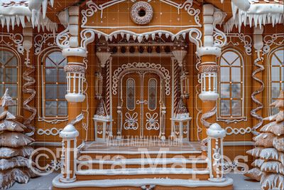 Christmas Gingerbread House Digital Backdrop - Christmas Gingerbread  - Christmas Digital Background