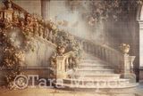 Fantasy Stairs Digital Backdrop - Castle Staircase with Cascading Flowers  - Flower Stairs -  Floral Stairs Digital Background JPG