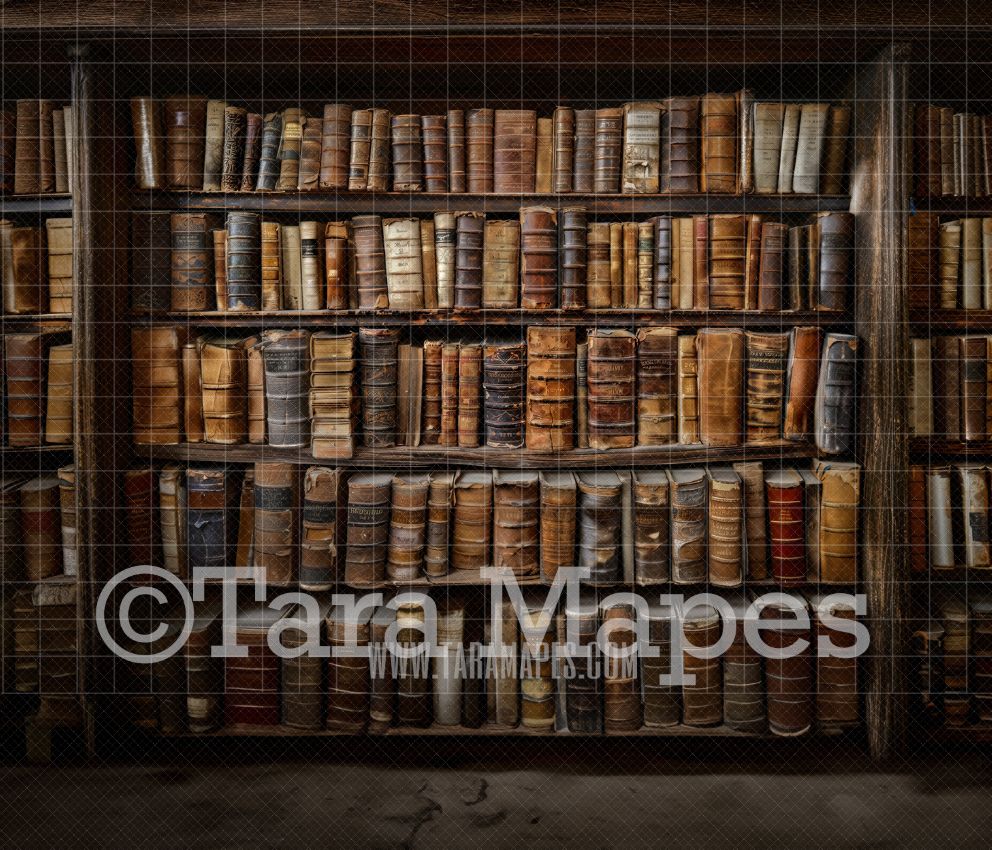 Library Wall of Books Digital Background - Book Wall Digital Backdrop JPG