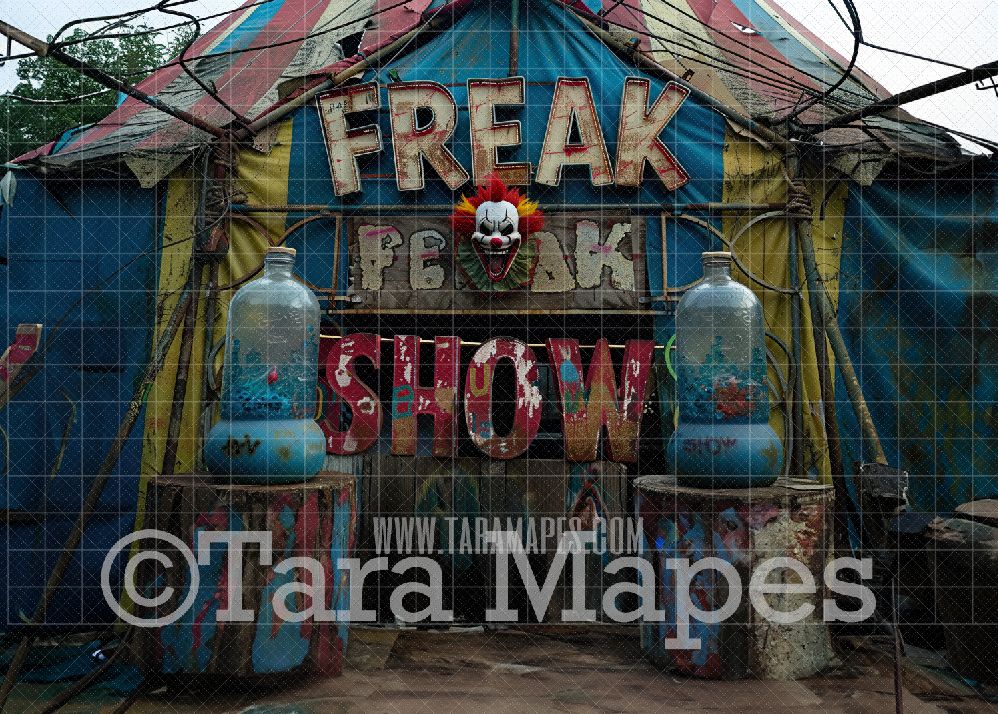 Freak Show Circus Tent Digital Background - Grunge Circus Digital Background (JPG FILE)