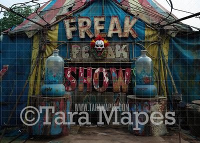 Freak Show Circus Tent Digital Background - Grunge Circus Digital Background (JPG FILE)
