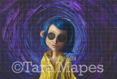 The Other Portal Digital Backdrop - Colorful Spiral Tunnel Digital Background