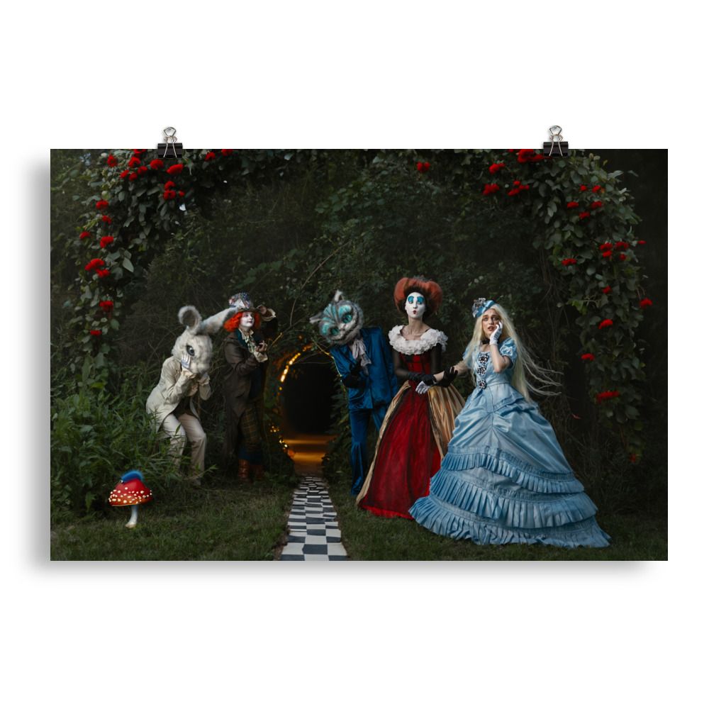 You&#39;re Late! Alice in Wonderland Photo paper poster