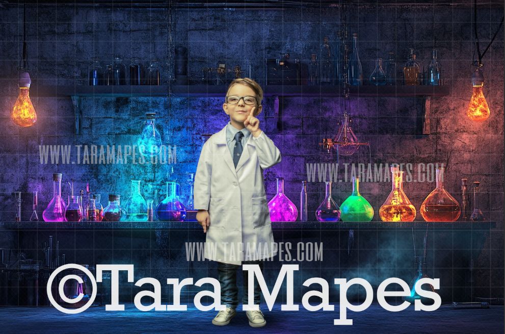 Mad Scientist Science Lab -JPG File- Chemistry Lab - Science Lab Digital Background Backdrop