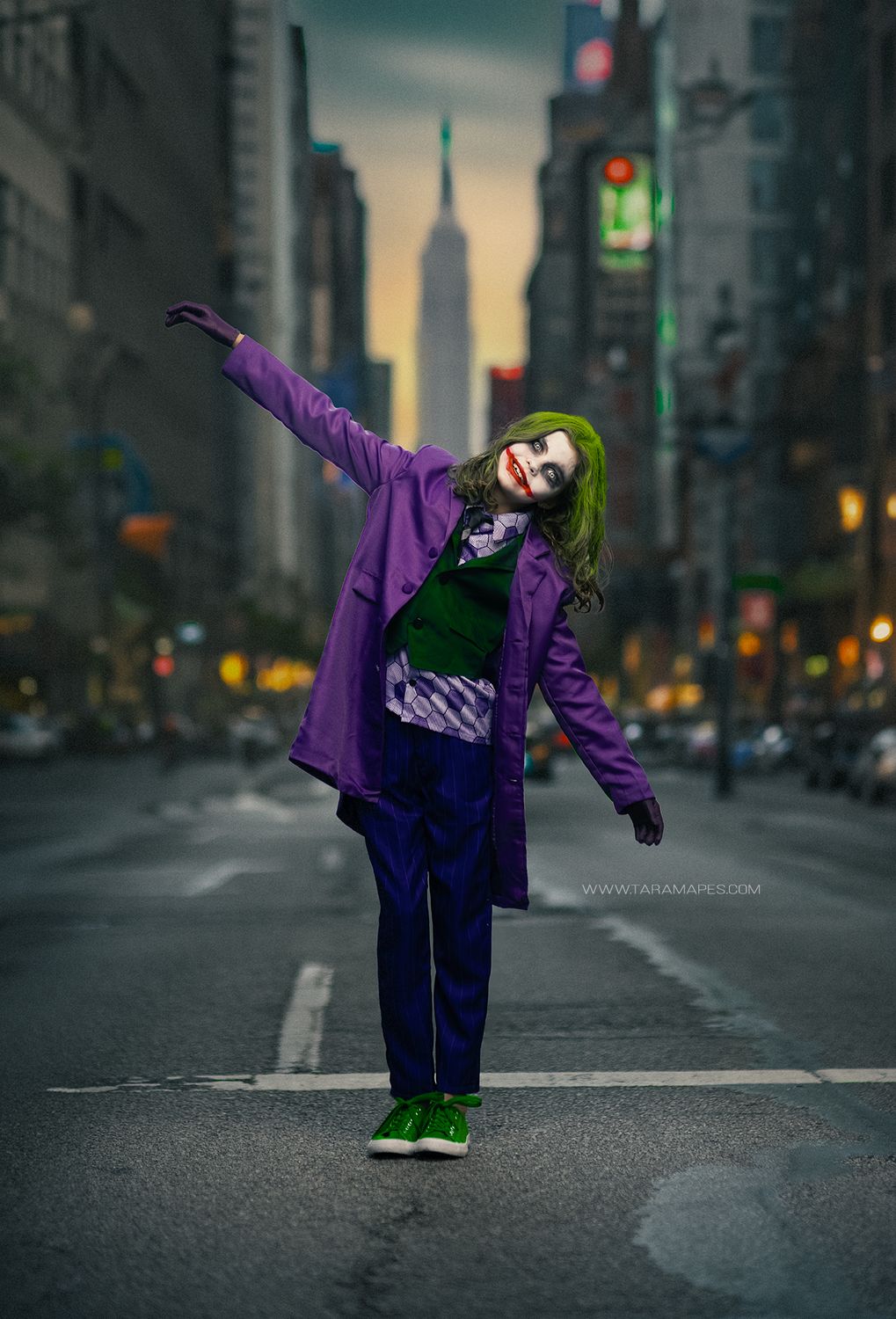 City Street Digital Background - Superhero or Villain Digital Backdrop with Blurred City Background- JPG File