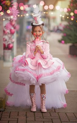 Pink Christmas Alley Street Digital Background -  Blurred Christmas City Background- JPG File