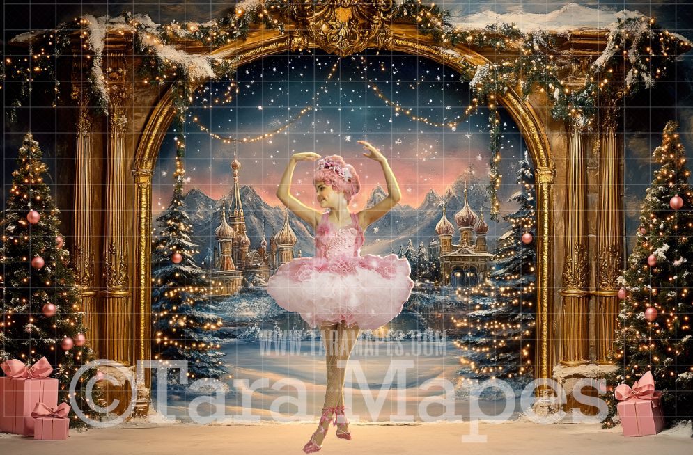 Pastel Nutcracker Realm Digital Background -  Christmas  Background- JPG File