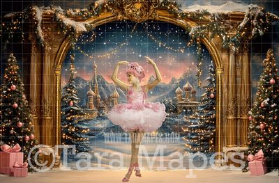 Pastel Nutcracker Realm Digital Background -  Christmas  Background- JPG File