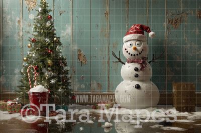 Snowman Melting Digital Backdrop - Free Snow overlay - Christmas Holiday Digital Background Backdrop JPG
