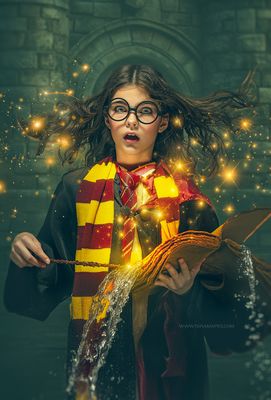 Wizard Castle Entrance Digital Backdrop -  Magic Wizard Digital Background
