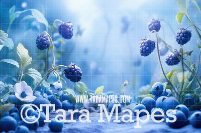 Blueberry World Digital Background - Blueberry Digital Backdrop (JPG FILE)