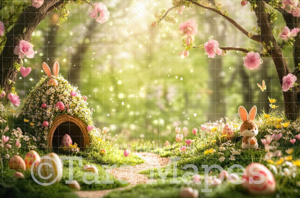 Easter Path Digital Backdrop - Easter Spring Digital Background - Easter Digital Background