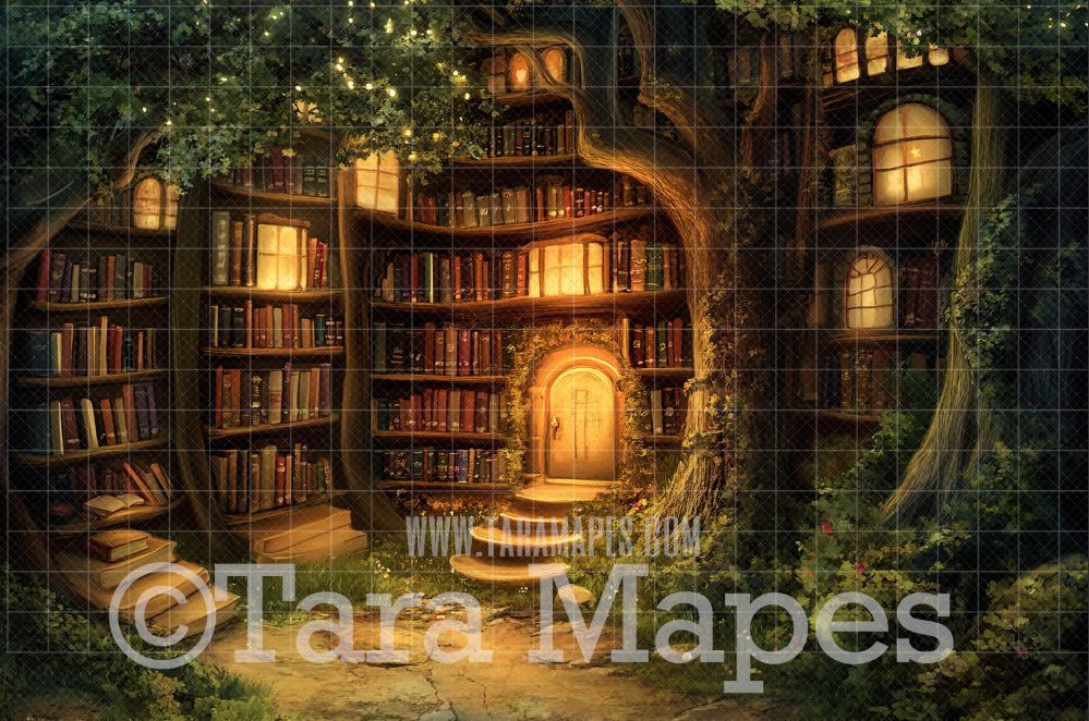 Magic Book Digital Background - Big Book Castle Digital Backdrop JPG