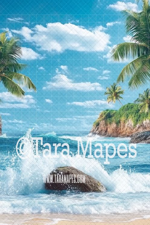 Painterly Magic Ocean Wave Digital Background - Ocean Wave - Magic Ocean Digital Background JPG file