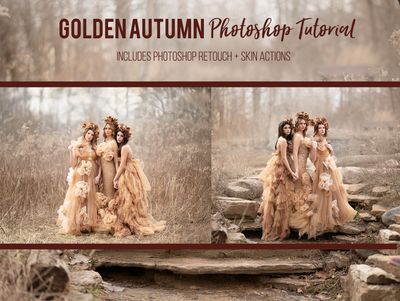 Golden Autumn Photoshop Tutorial - Photoshop Action Workflow Set Included -- Fine Art Painterly Tutorial by Tara Mapes