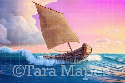 Boat Raft Digital Background -  Catamaran Digital Background JPG file