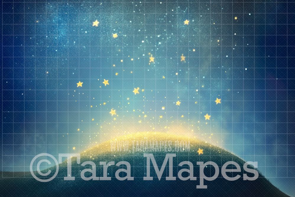 Falling Stars Digital Background -  Whimsical Star Dust Digital Backdrop