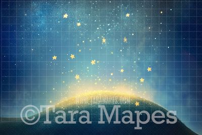 Falling Stars Digital Background -  Whimsical Star Dust Digital Backdrop