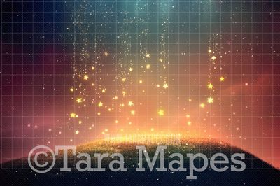 Falling Stars Digital Background -  Whimsical Star Dust Digital Backdrop