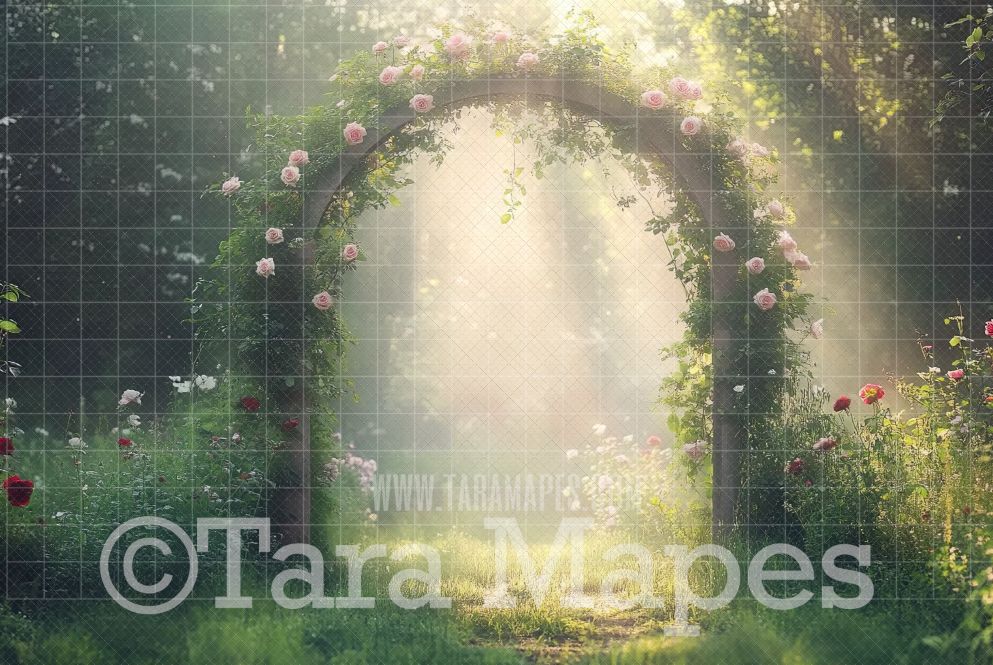 Flower Trellis Digital Background - Ivy Garden Trellis Digital  Backdrop