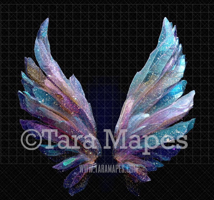 Fairy Wing Overlay - Fairy Wing Overlay - Crystal Digital Wings - Glitter Sparkles Fairy Wing - Digital Fairy Wings