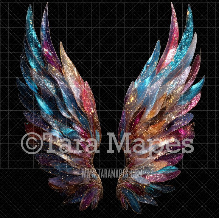 Fairy Wing Overlay - Fairy Wing Overlay - Crystal Digital Wings - Glitter Sparkles Fairy Wing - Digital Fairy Wings