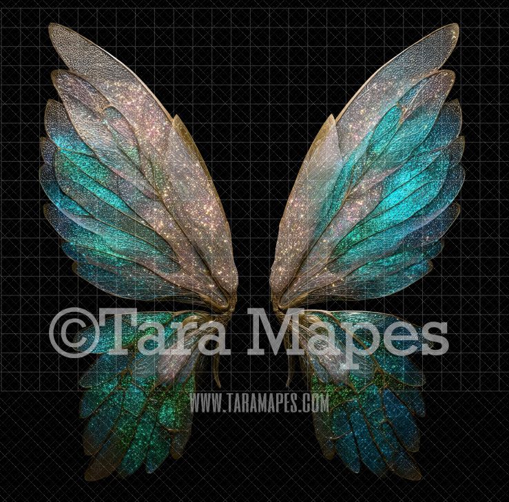 Fairy Wing Overlay - Fairy Wing Overlay - Crystal Digital Wings - Glitter Sparkles Fairy Wing - Digital Fairy Wings