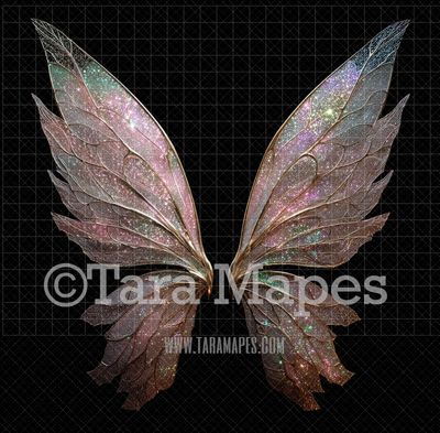 Fairy Wing Overlay - Fairy Wing Overlay - Crystal Digital Wings - Glitter Sparkles Fairy Wing - Digital Fairy Wings