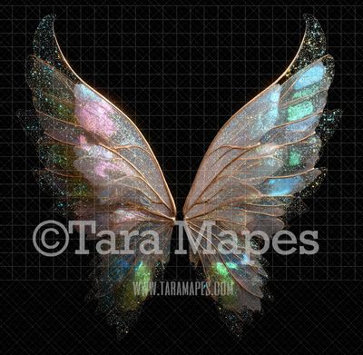 Fairy Wing Overlay - Fairy Wing Overlay - Crystal Digital Wings - Glitter Sparkles Fairy Wing - Digital Fairy Wings