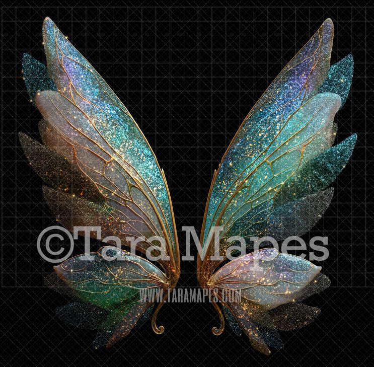 Fairy Wing Overlay - Fairy Wing Overlay - Crystal Digital Wings - Glitter Sparkles Fairy Wing - Digital Fairy Wings