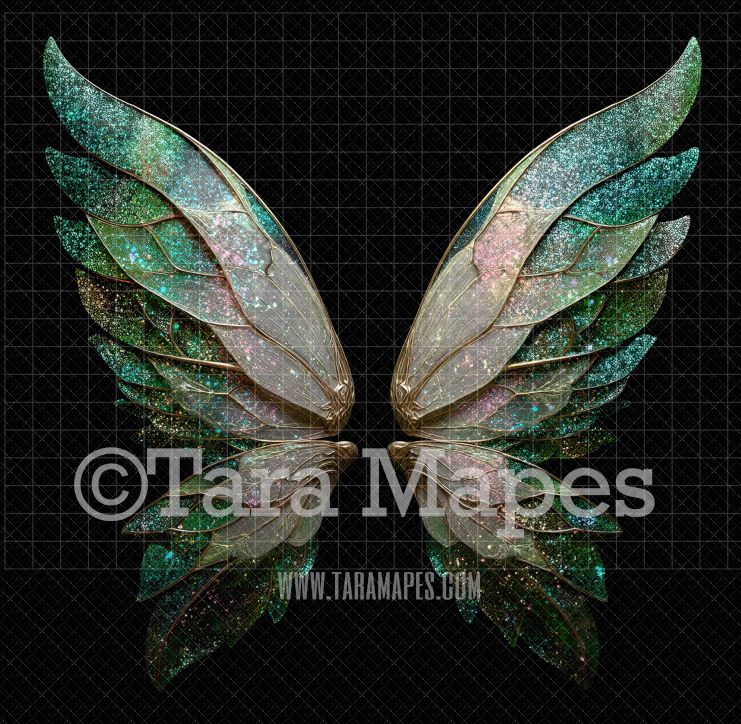 Fairy Wing Overlay - Fairy Wing Overlay - Crystal Digital Wings - Glitter Sparkles Fairy Wing - Digital Fairy Wings