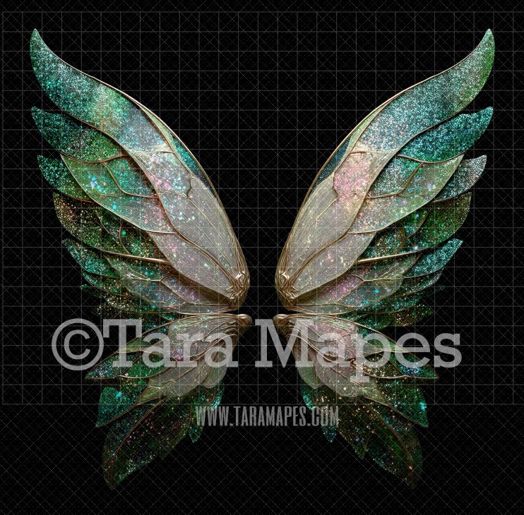 Fairy Wing Overlay - Fairy Wing Overlay - Crystal Digital Wings - Glitter Sparkles Fairy Wing - Digital Fairy Wings