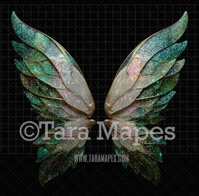 Fairy Wing Overlay - Fairy Wing Overlay - Crystal Digital Wings - Glitter Sparkles Fairy Wing - Digital Fairy Wings