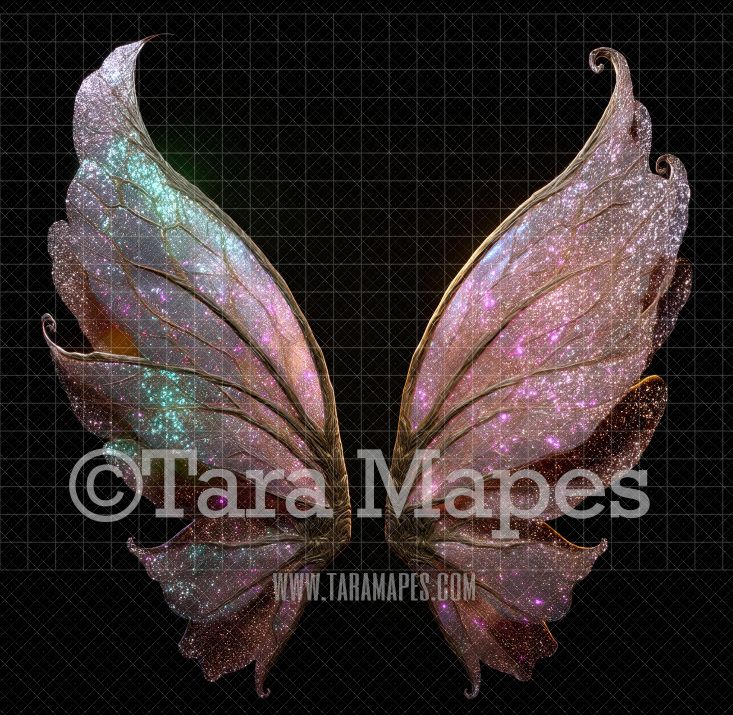 Fairy Wing Overlay - Fairy Wing Overlay - Crystal Digital Wings - Glitter Sparkles Fairy Wing - Digital Fairy Wings