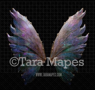 Fairy Wing Overlay - Fairy Wing Overlay - Crystal Digital Wings - Glitter Sparkles Fairy Wing - Digital Fairy Wings
