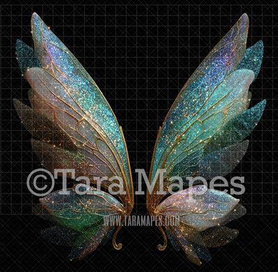 Fairy Wing Overlay - Fairy Wing Overlay - Crystal Digital Wings - Glitter Sparkles Fairy Wing - Digital Fairy Wings