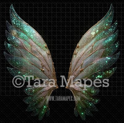 Fairy Wing Overlay - Fairy Wing Overlay - Crystal Digital Wings - Glitter Sparkles Fairy Wing - Digital Fairy Wings