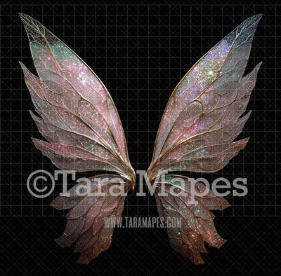 Fairy Wing Overlay - Fairy Wing Overlay - Crystal Digital Wings - Glitter Sparkles Fairy Wing - Digital Fairy Wings