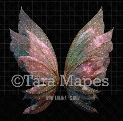 Fairy Wing Overlay - Fairy Wing Overlay - Crystal Digital Wings - Glitter Sparkles Fairy Wing - Digital Fairy Wings