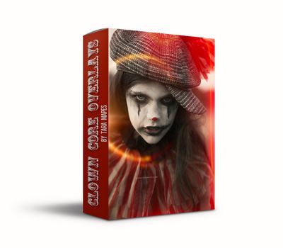 Clown Core Overlays - 83 Circus Overlays - Light Flares, Grunge, Light Prisms, Light Leaks, Bokeh Scratches Texture Overlays
