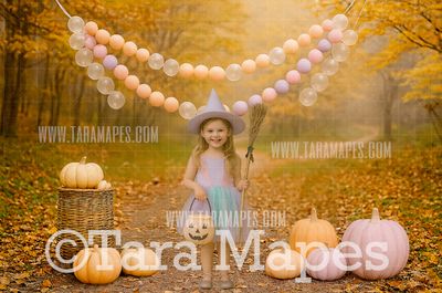 Pastel Halloween Woods Digital Backdrop -  Halloween Digital Background