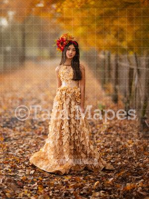 Autumn Fence  Digital Backdrop -  Fall Digital Background