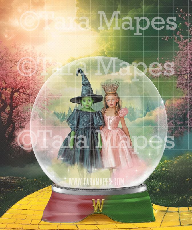 Oz Snow Globe - LAYERED PSD!  Globe Digital Background / Backdrop