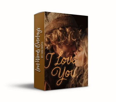 Love Word Overlays - 50Magical Glowing Love Words, Glittery Sparkles and Expressions - Valentine Word Overlays