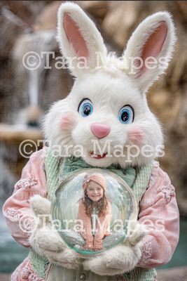 Easter Bunny Globe Digital Background - LAYERED PSD! Valentine Globe Digital Background / Backdrop