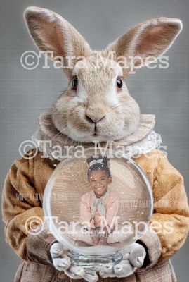 Easter Bunny Globe Digital Background - LAYERED PSD! Valentine Globe Digital Background / Backdrop